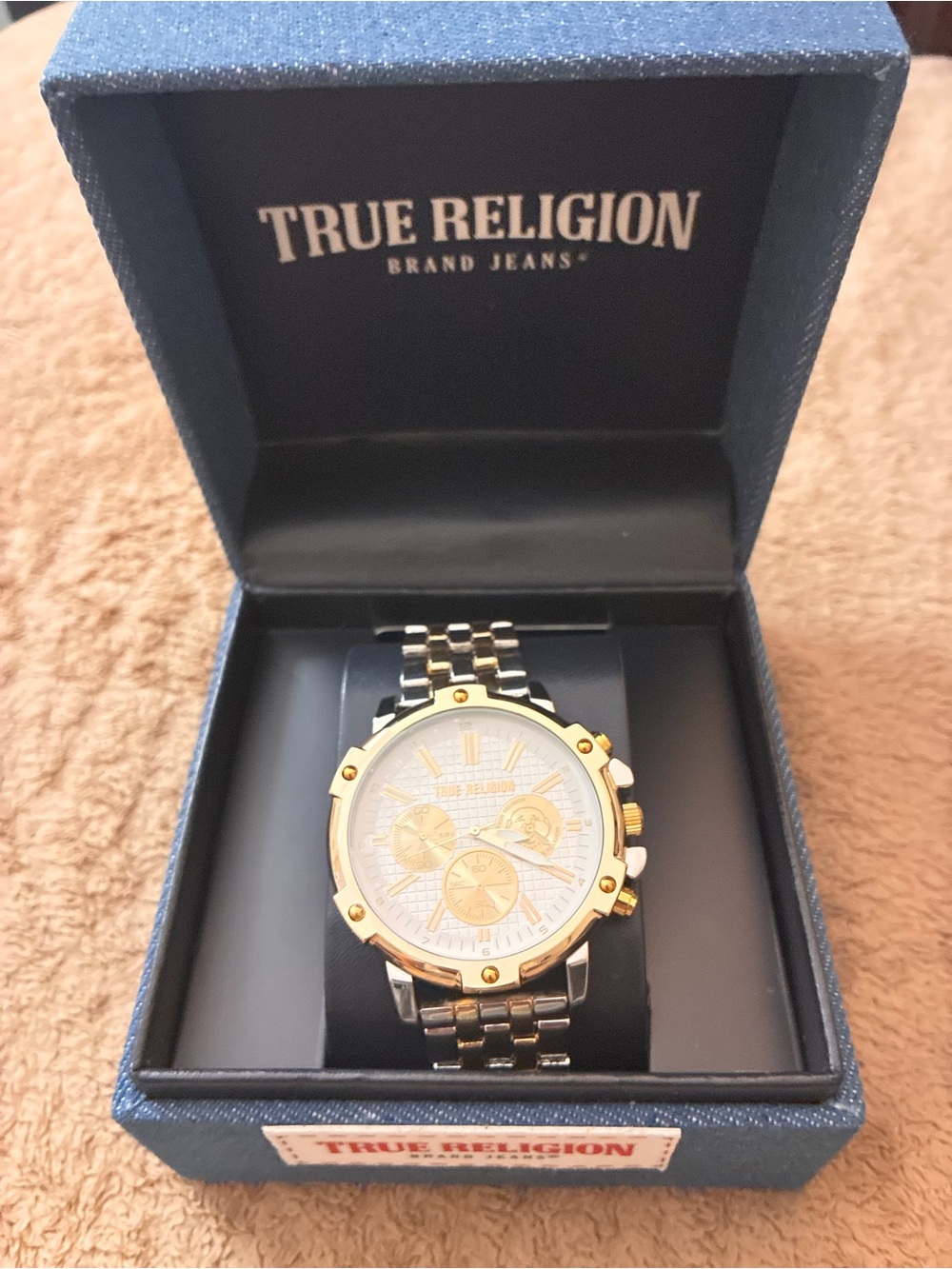 True Religion Two-Tone Gold and Silver Men's Chronograph Watch